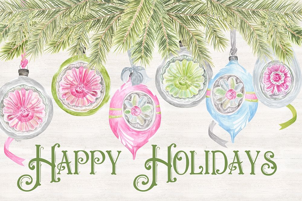 Vintage Christmas landscape I-Happy Holidays art print by Tara Reed for $57.95 CAD