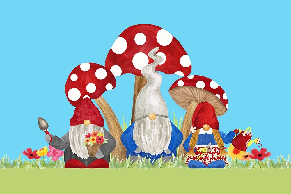 Gardening Gnomes landscape I art print by Tara Reed for $57.95 CAD