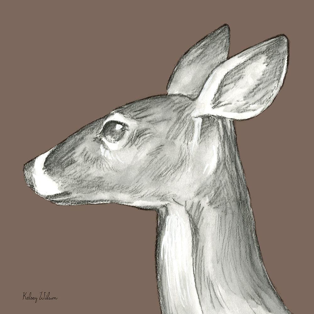 Watercolor Pencil Forest color VII-Doe art print by Kelsey Wilson for $57.95 CAD