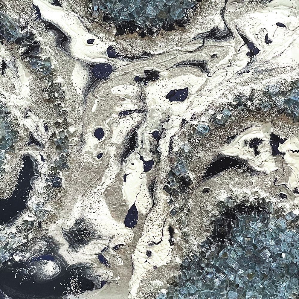 Blue Silver Marble I art print by Lee C for $57.95 CAD