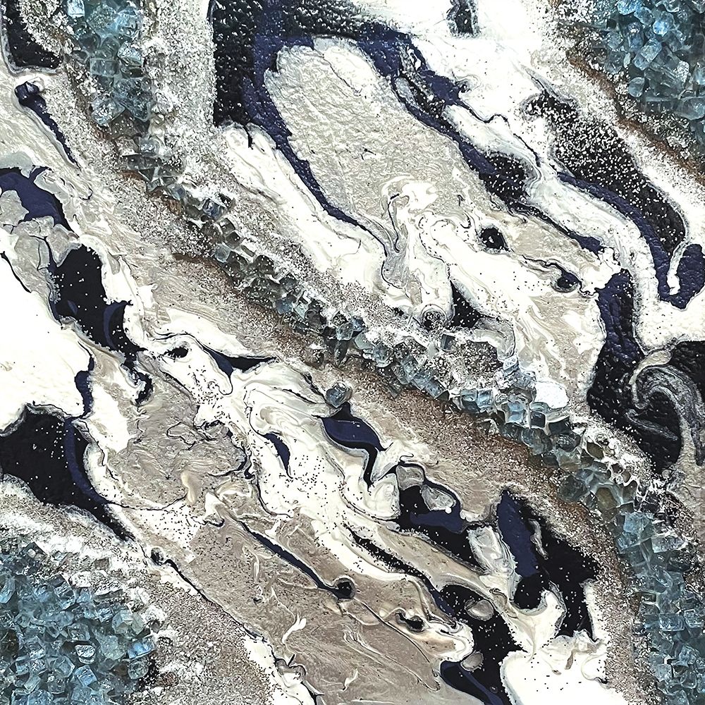 Blue Silver Marble II art print by Lee C for $57.95 CAD