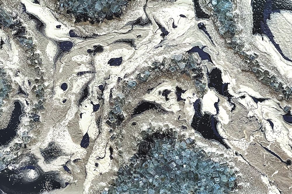 Blue Silver Marble landscape art print by Lee C for $57.95 CAD