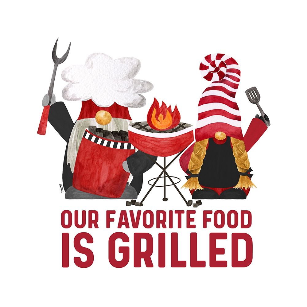 Gnome Grill Masters sentiment II-Favorite art print by Tara Reed for $57.95 CAD