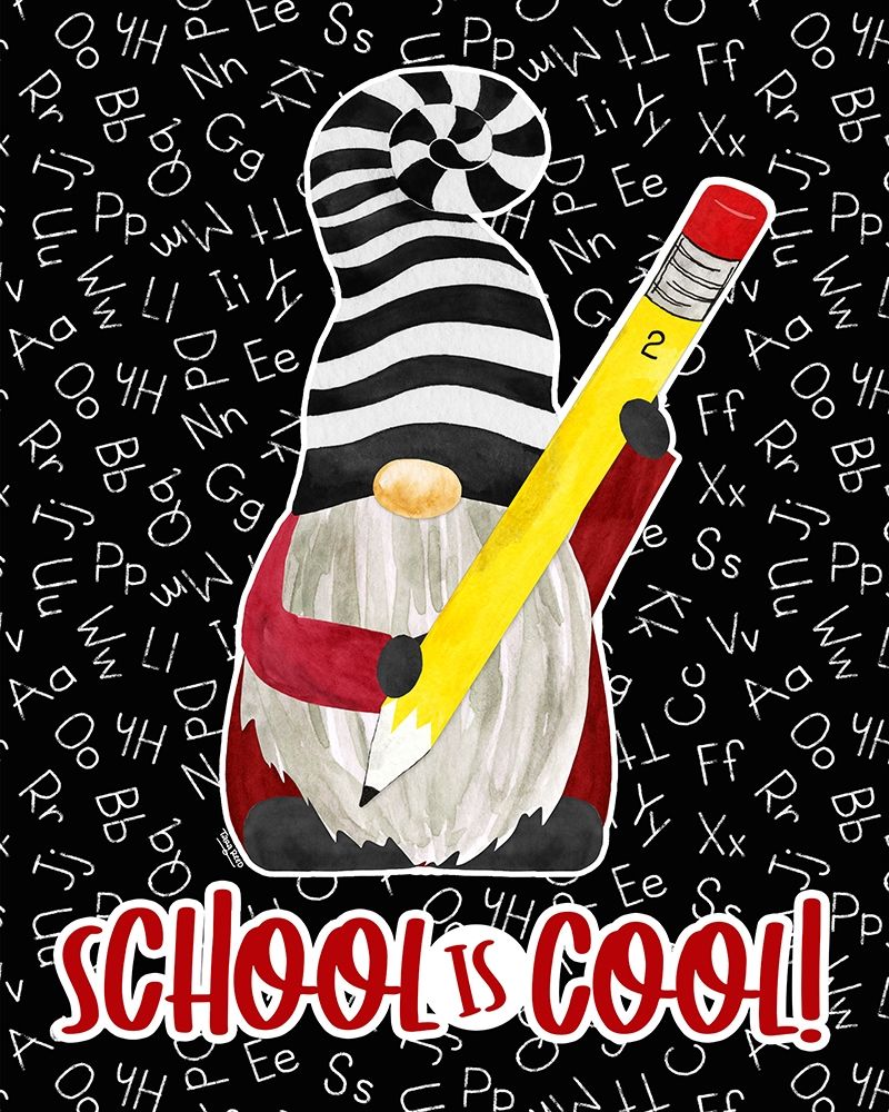 Teacher Gnomes portrait I-School is Cool art print by Tara Reed for $57.95 CAD
