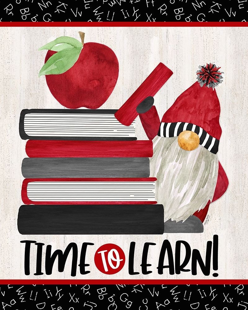 Teacher Gnomes portrait II-Time to Learn art print by Tara Reed for $57.95 CAD