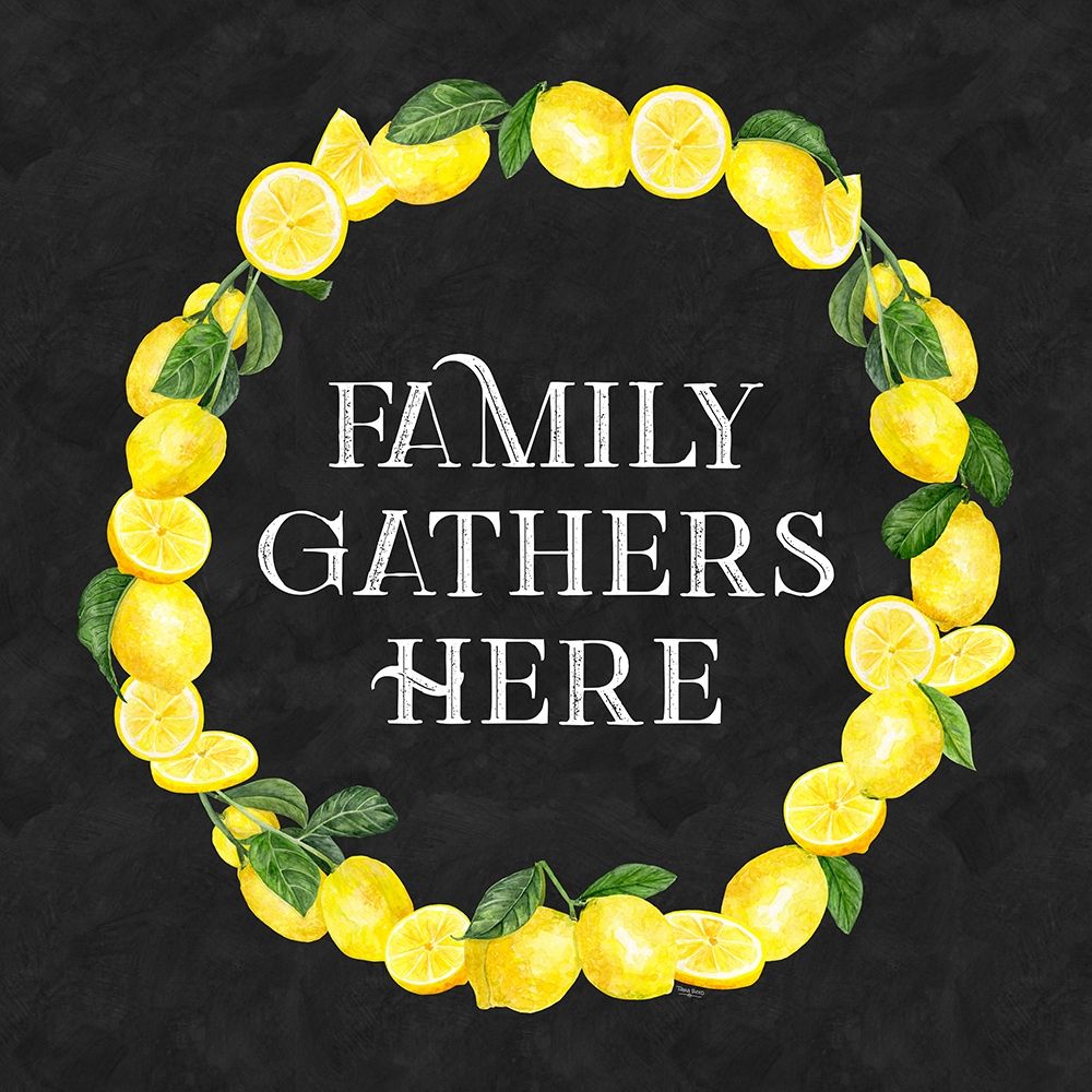 Live with Zest wreath sentiment II-Family Gathers art print by Tara Reed for $57.95 CAD
