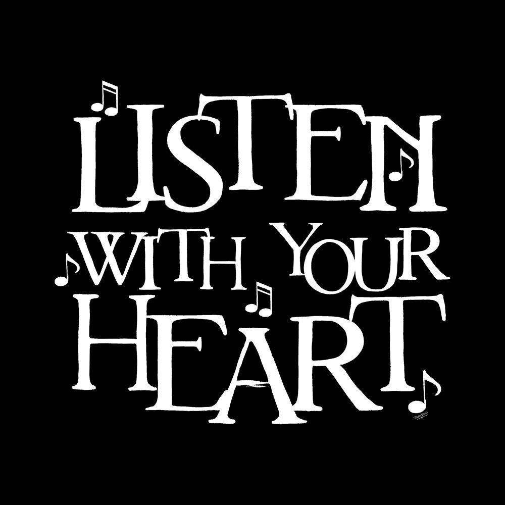 Moved by Music black VI-Listen art print by Tara Reed for $57.95 CAD