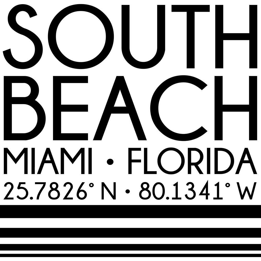 In Black And White Travel V-Florida art print by JC Designs for $57.95 CAD