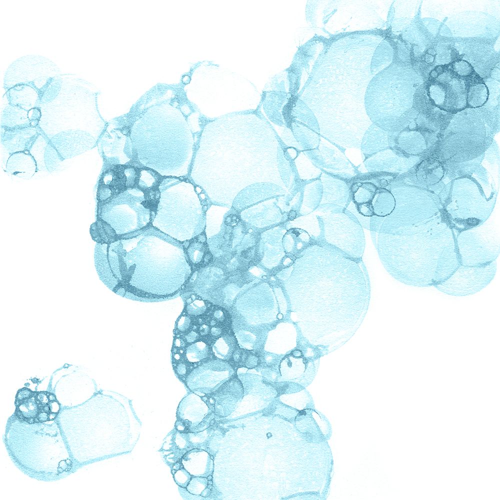 Bubble Square aqua I art print by Kelsey Wilson for $57.95 CAD