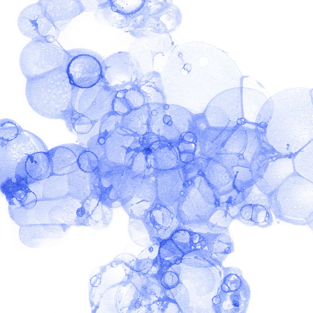 Bubble Square blue III art print by Kelsey Wilson for $57.95 CAD