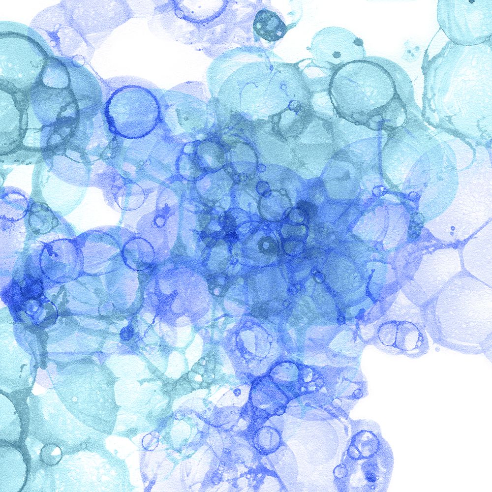 Bubble Square aqua And blue II art print by Kelsey Wilson for $57.95 CAD