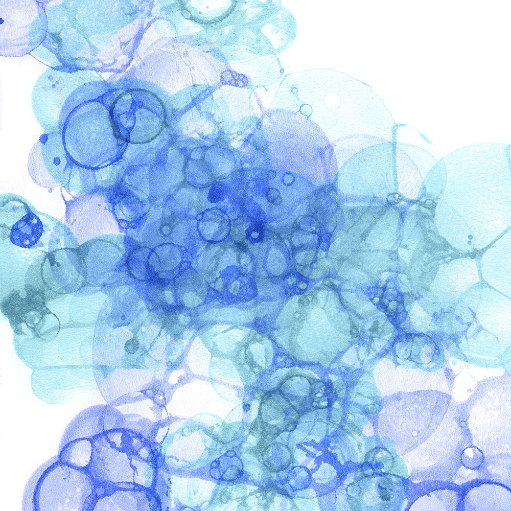 Bubble Square aqua And blue III art print by Kelsey Wilson for $57.95 CAD