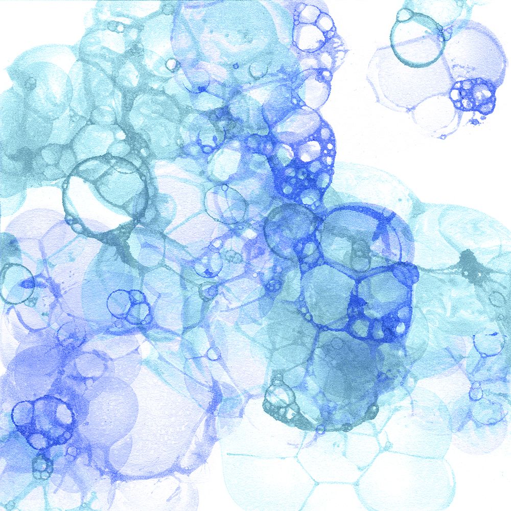 Bubble Square aqua And blue IV art print by Kelsey Wilson for $57.95 CAD