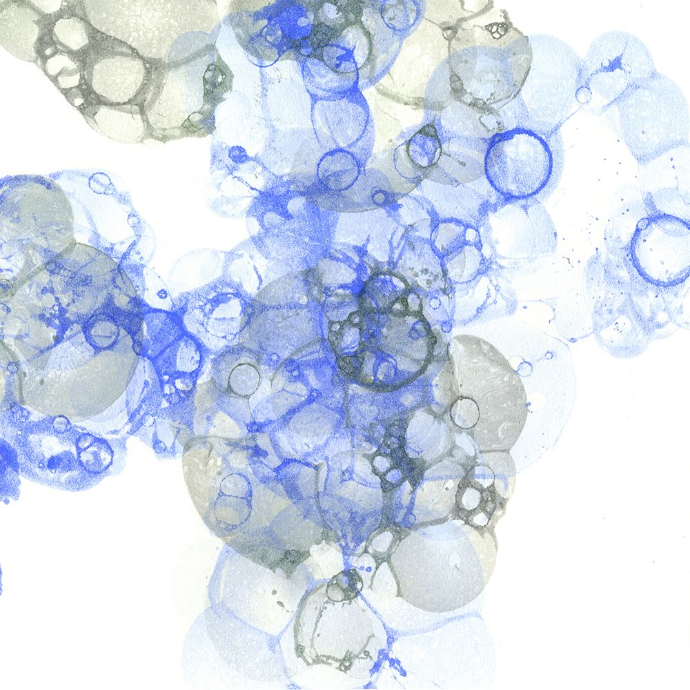 Bubble Square blue And grey I art print by Kelsey Wilson for $57.95 CAD