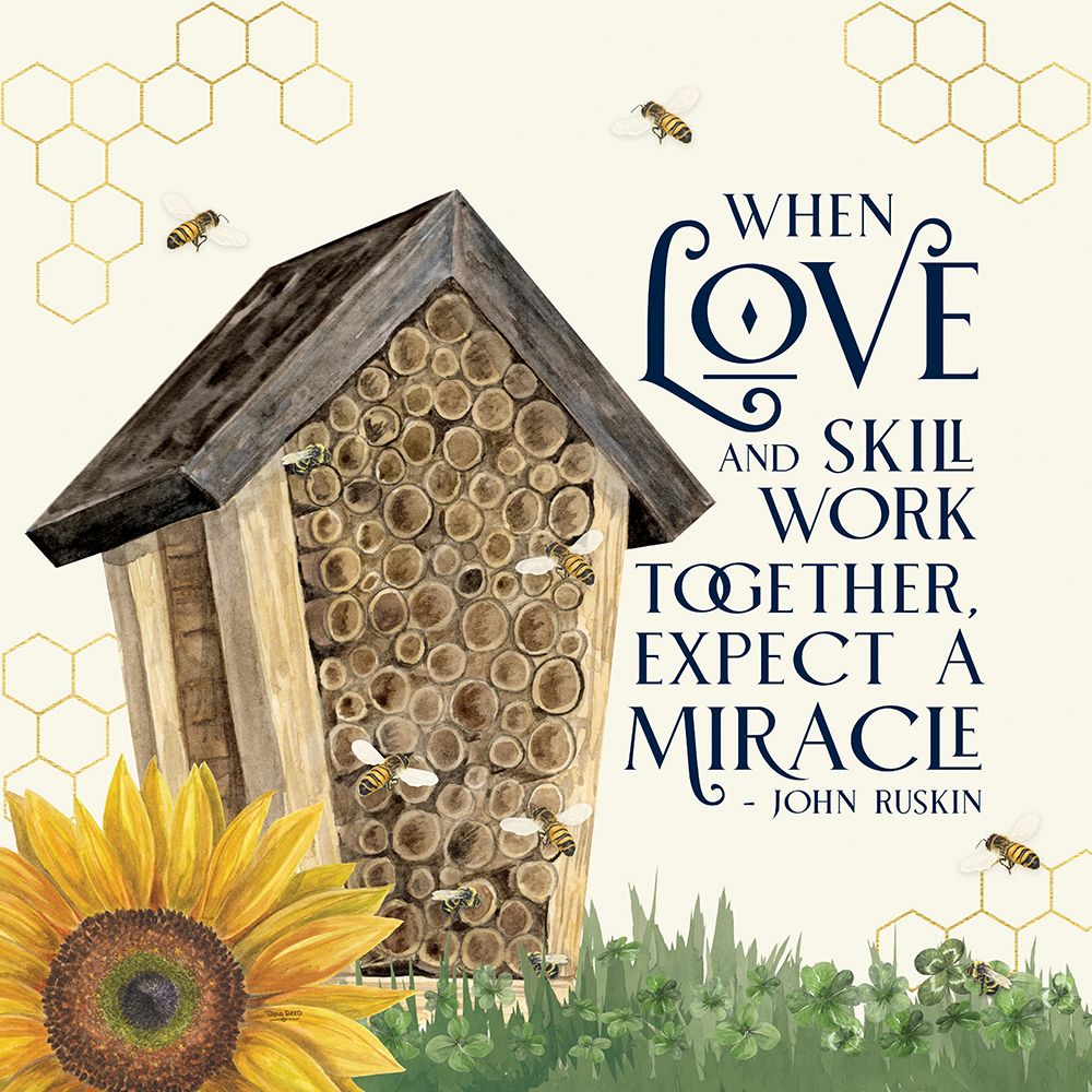 Honey Bees And Flowers Please V-Love and Skill art print by Tara Reed for $57.95 CAD