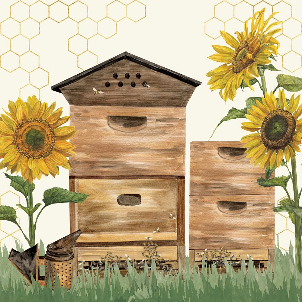Honey Bees And Flowers Please VII art print by Tara Reed for $57.95 CAD