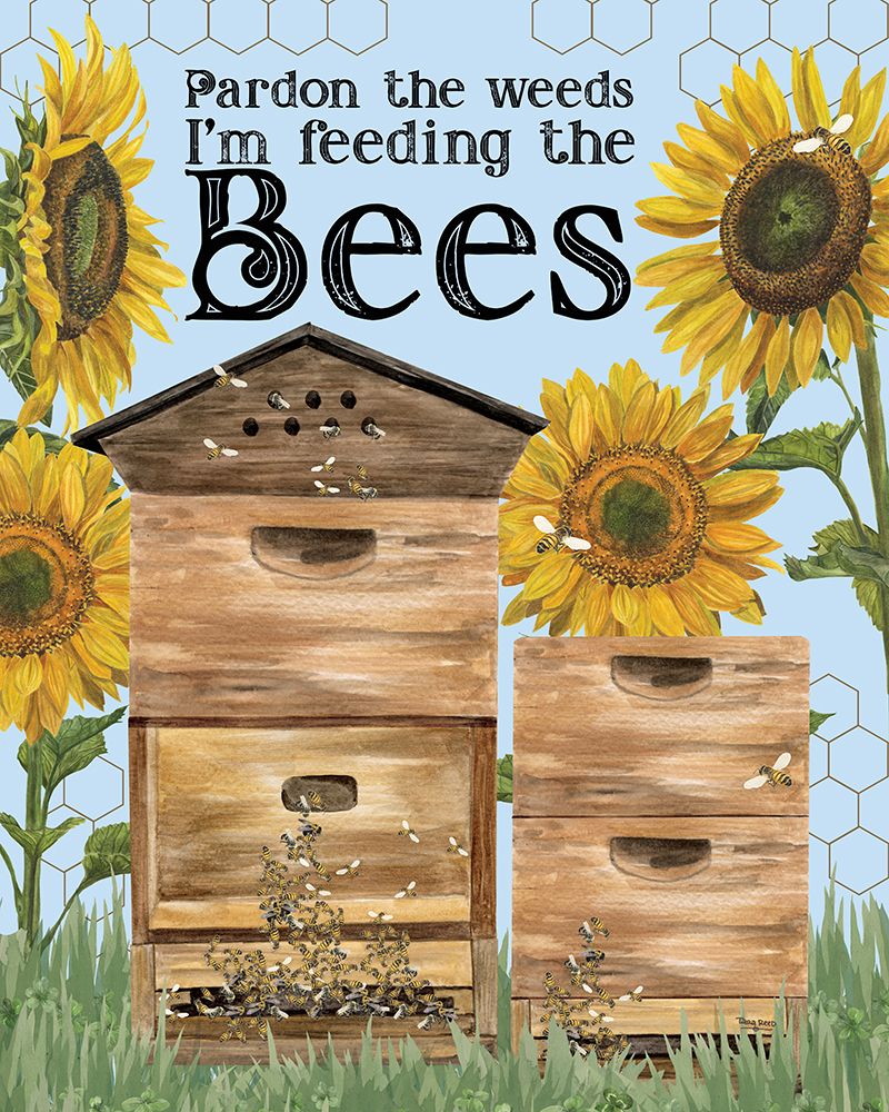 Honey Bees And Flowers Please portrait IV-Pardon the Weeds art print by Tara Reed for $57.95 CAD