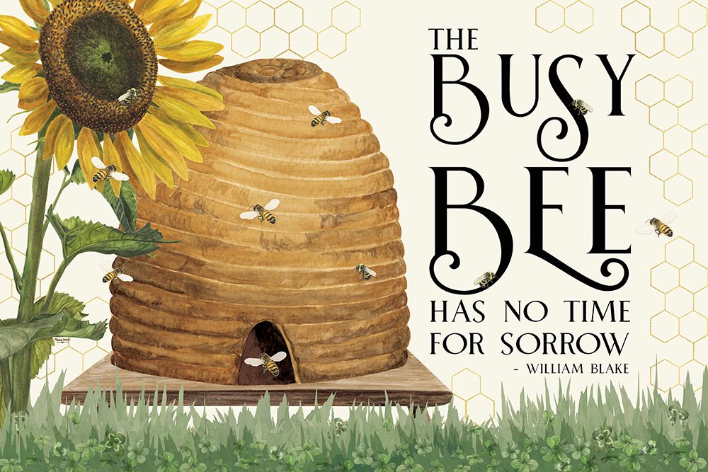 Honey Bees And Flowers Please landscape II-Busy Bee art print by Tara Reed for $57.95 CAD