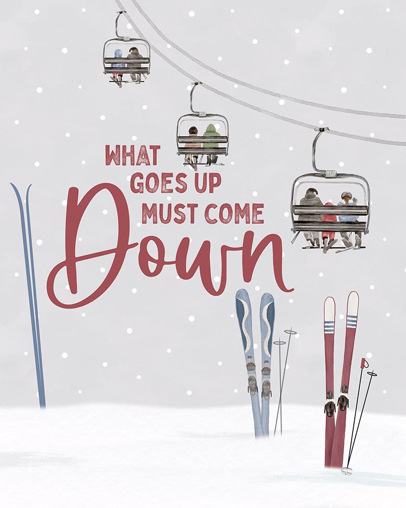 Winter Mountain Getaway portrait II-What Goes Up art print by Tara Reed for $57.95 CAD