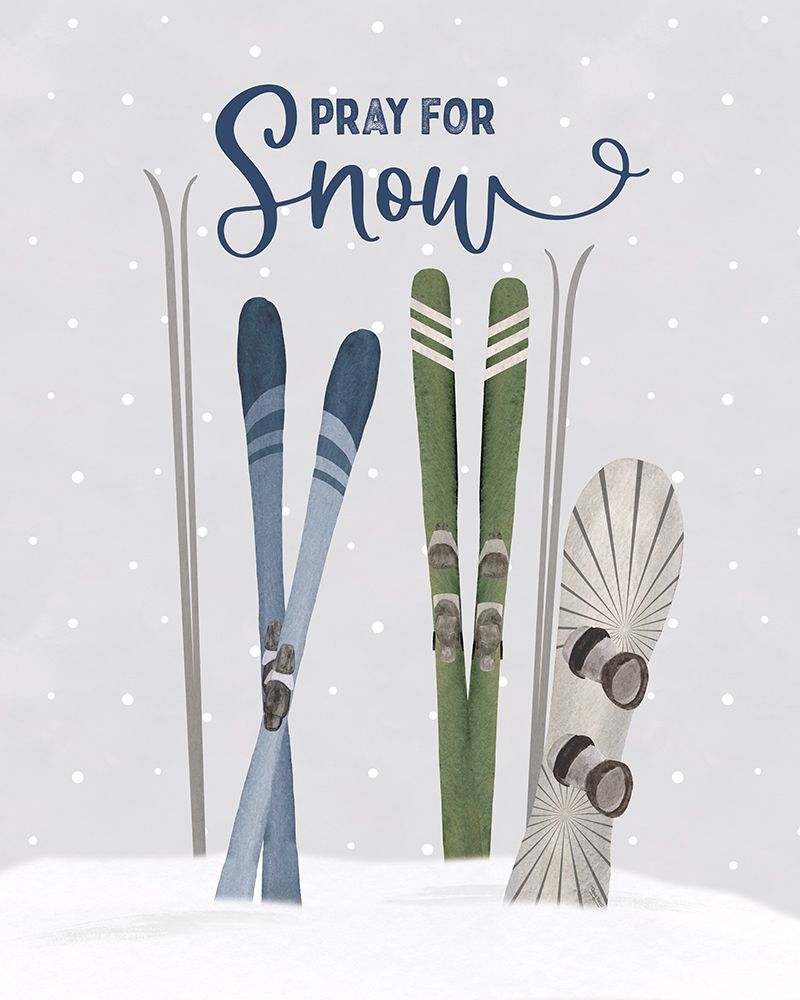 Winter Mountain Getaway portrait IV-Pray for Snow art print by Tara Reed for $57.95 CAD