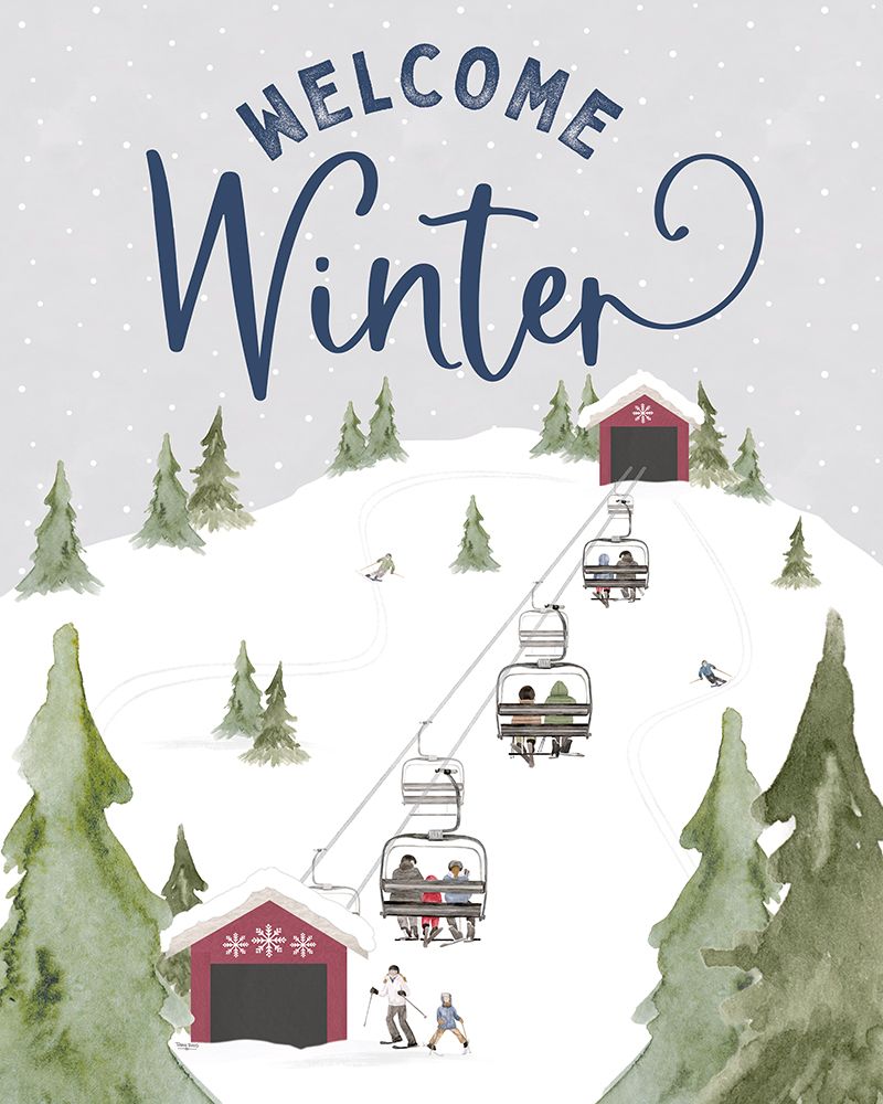 Winter Mountain Getaway portrait VI-Welcome Winter art print by Tara Reed for $57.95 CAD