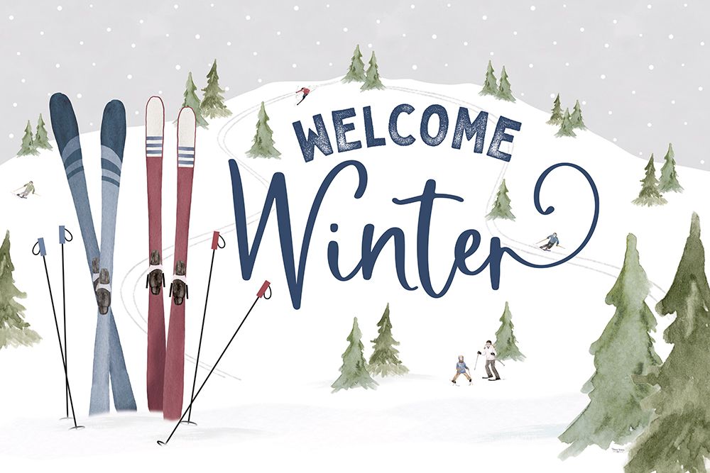 Winter Mountain Getaway landscape III-Welcome Winter art print by Tara Reed for $57.95 CAD