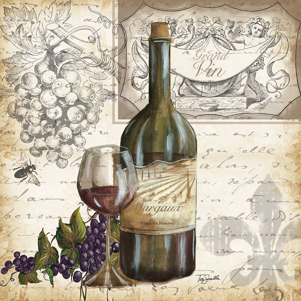 Wine Square I art print by Tre Sorelle Studios for $57.95 CAD