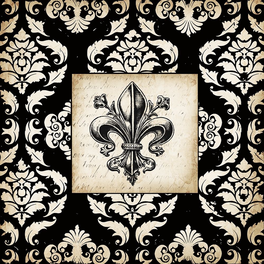 Fleur d Lis Damask I art print by Tre Sorelle Studios for $57.95 CAD