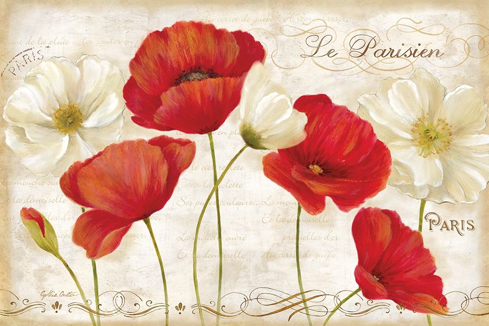 Paris Poppies Landcape art print by Cynthia Coulter for $57.95 CAD