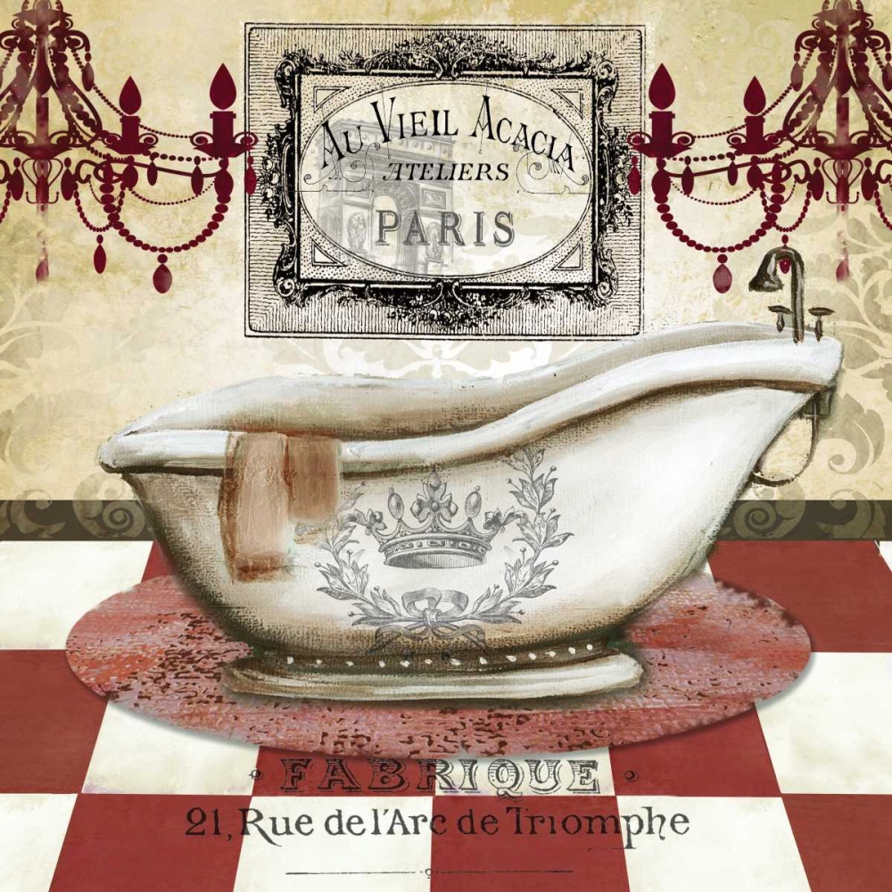 Red French Bath II art print by Tre Sorelle Studios for $57.95 CAD