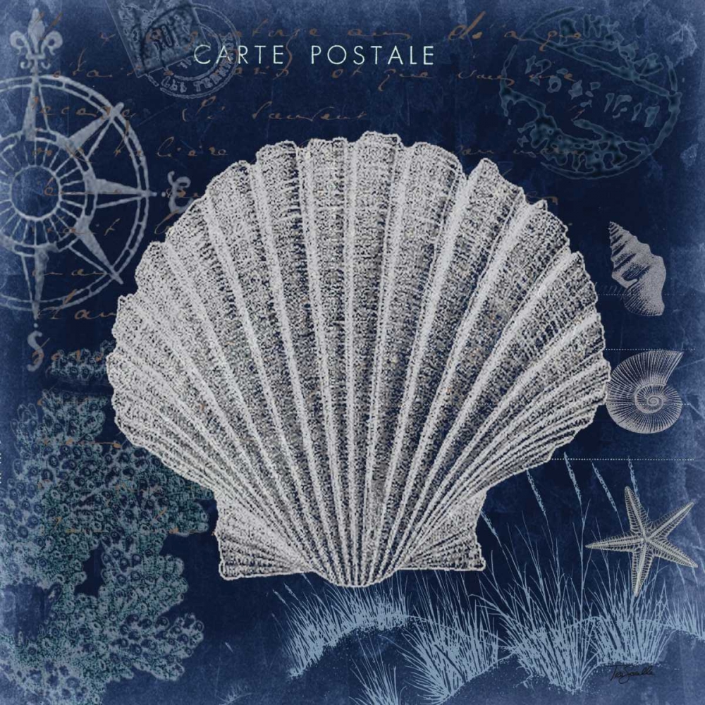 Seaside Postcard Navy I art print by Tre Sorelle Studios for $57.95 CAD