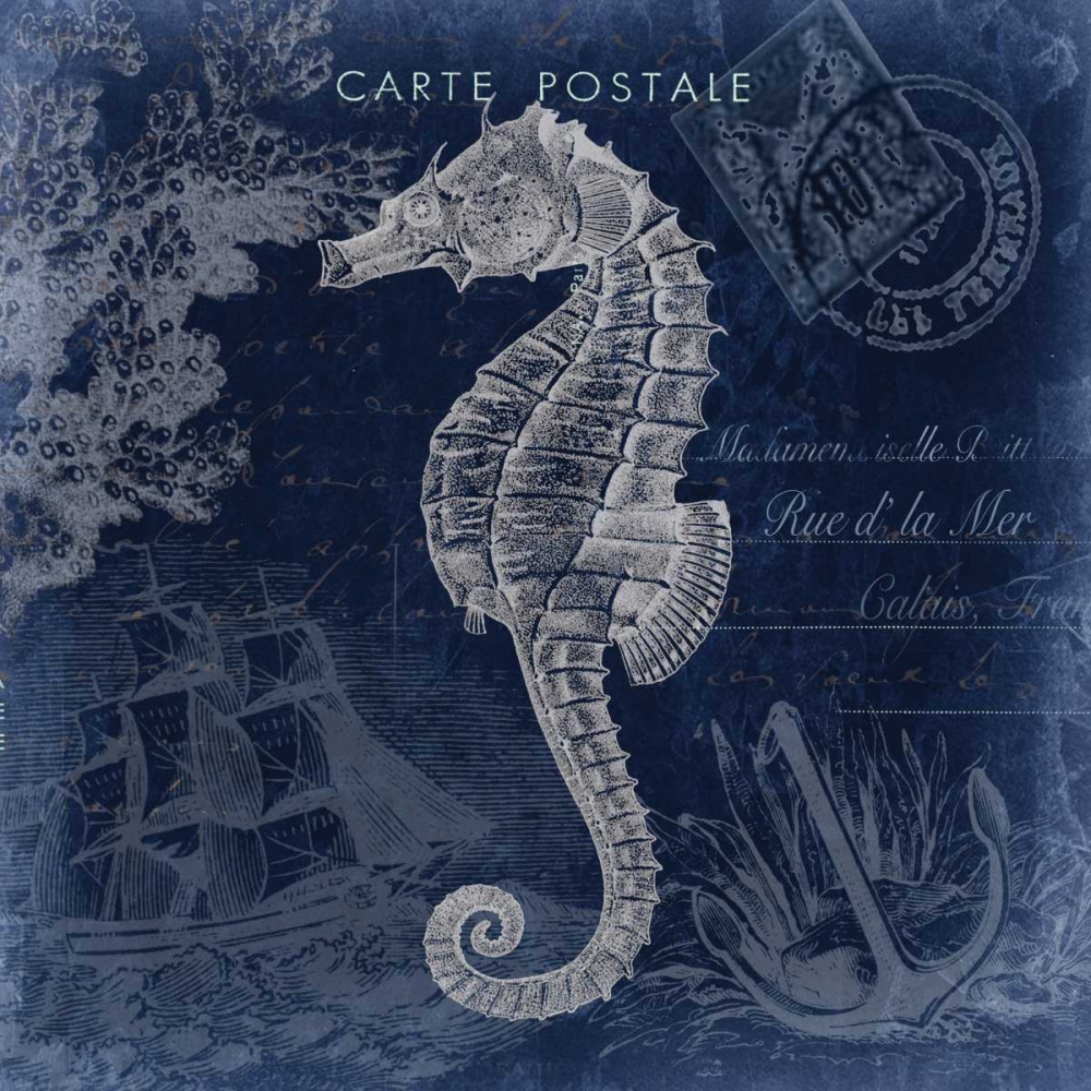 Seaside Postcard Navy II art print by Tre Sorelle Studios for $57.95 CAD