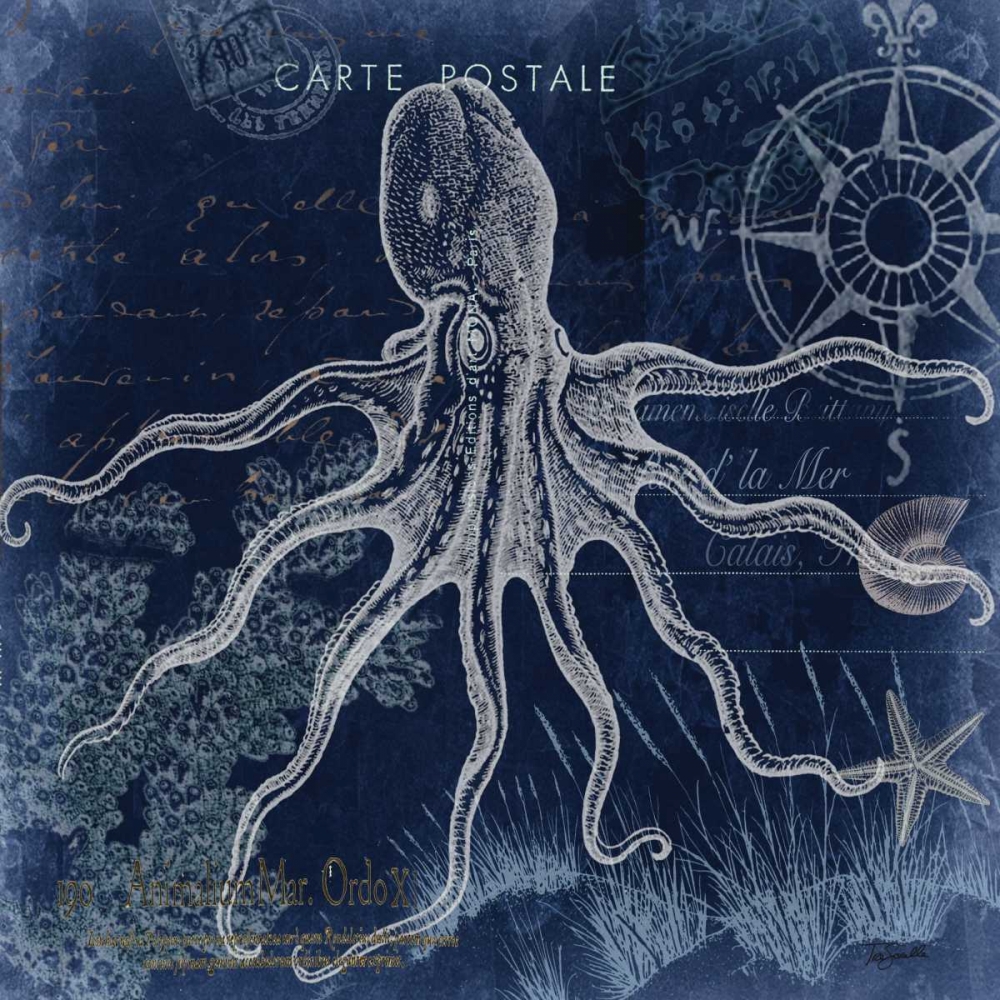 Seaside Postcard Navy III art print by Tre Sorelle Studios for $57.95 CAD