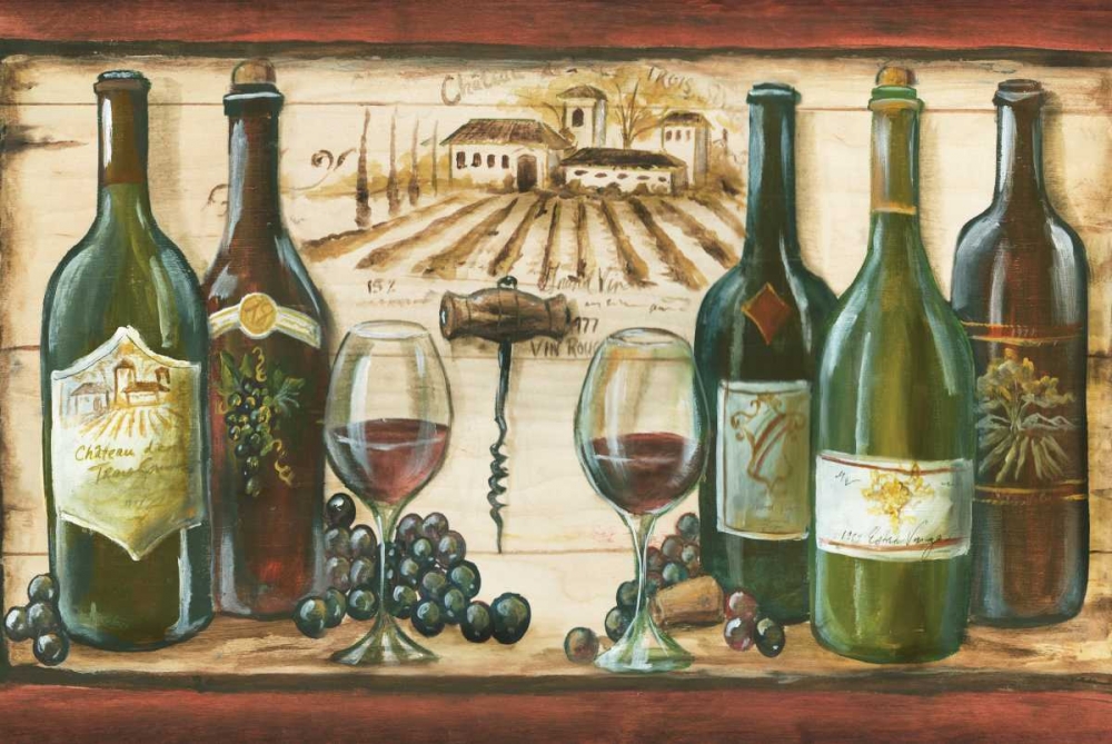 Wooden Wine Landscape art print by Tre Sorelle Studios for $57.95 CAD
