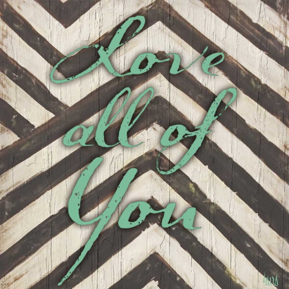 Chevron Sentiments Teal I art print by h.artworks for $57.95 CAD