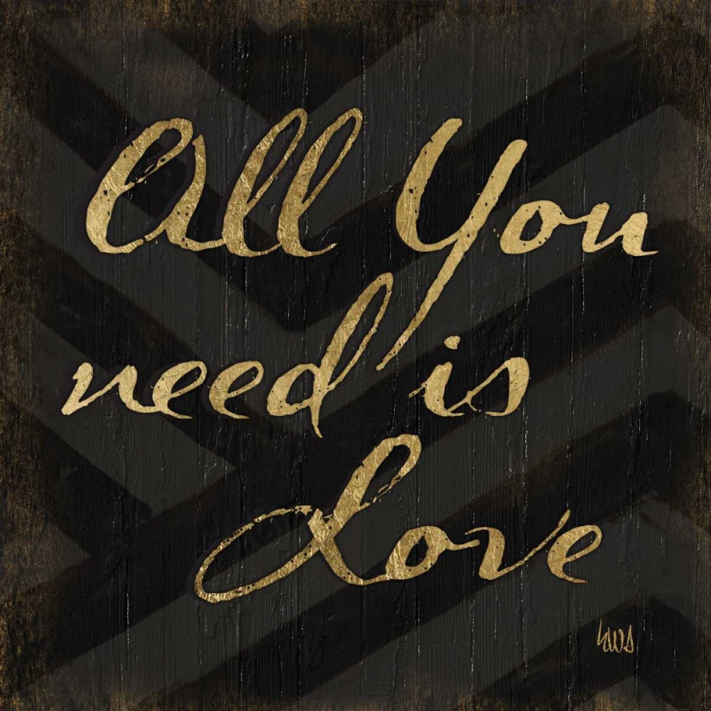Chevron Sentiments Black-Gold II art print by h.artworks for $57.95 CAD