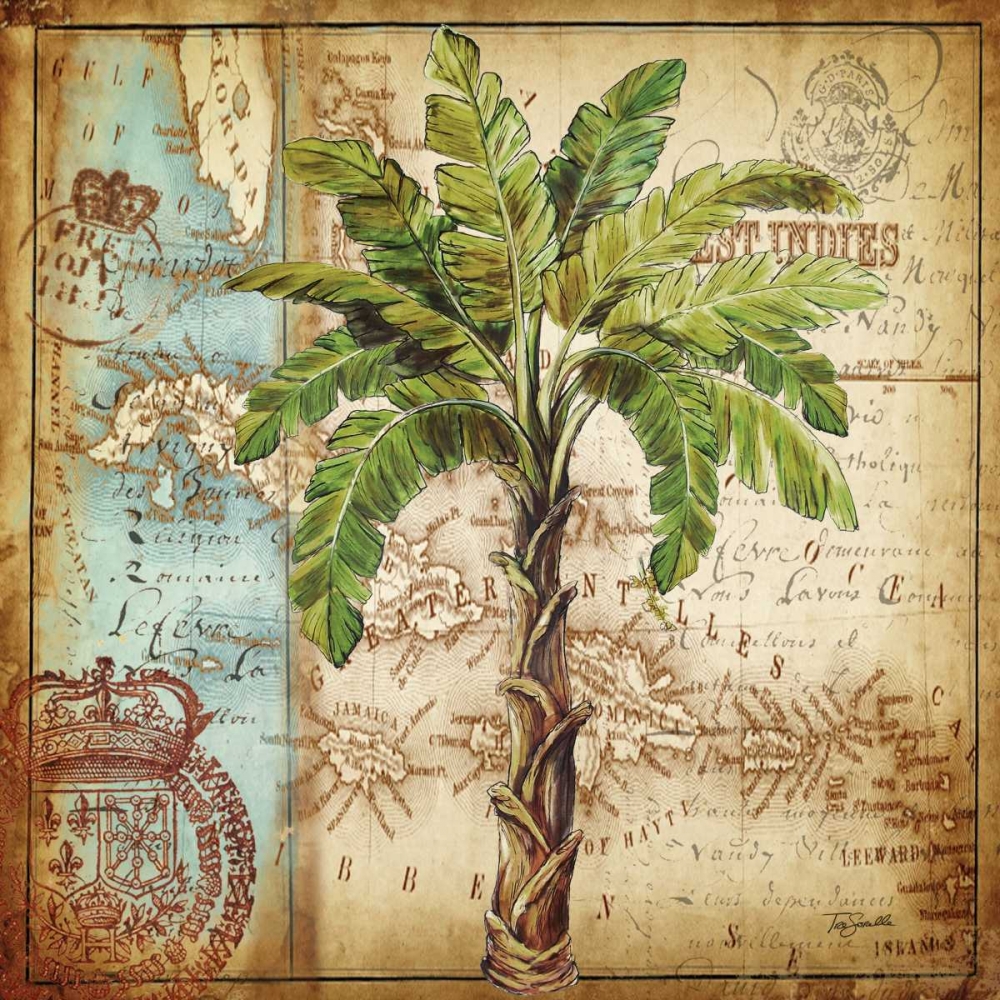 Antique Nautical Palms I art print by Tre Sorelle Studios for $57.95 CAD