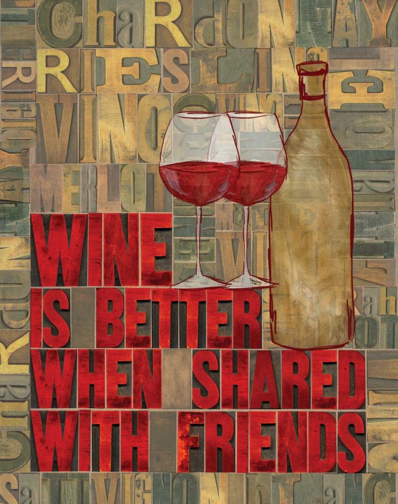 Printers Block Wine and Friends II art print by Tara Reed for $57.95 CAD