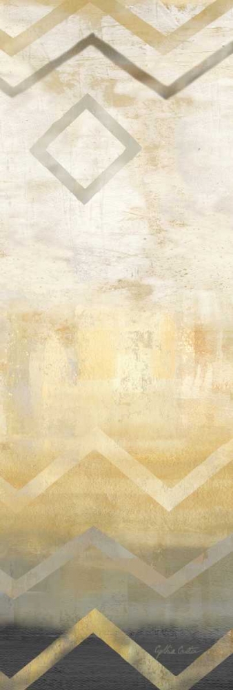 Abstract Waves Black-Gold Panel I art print by Cynthia Coulter for $57.95 CAD