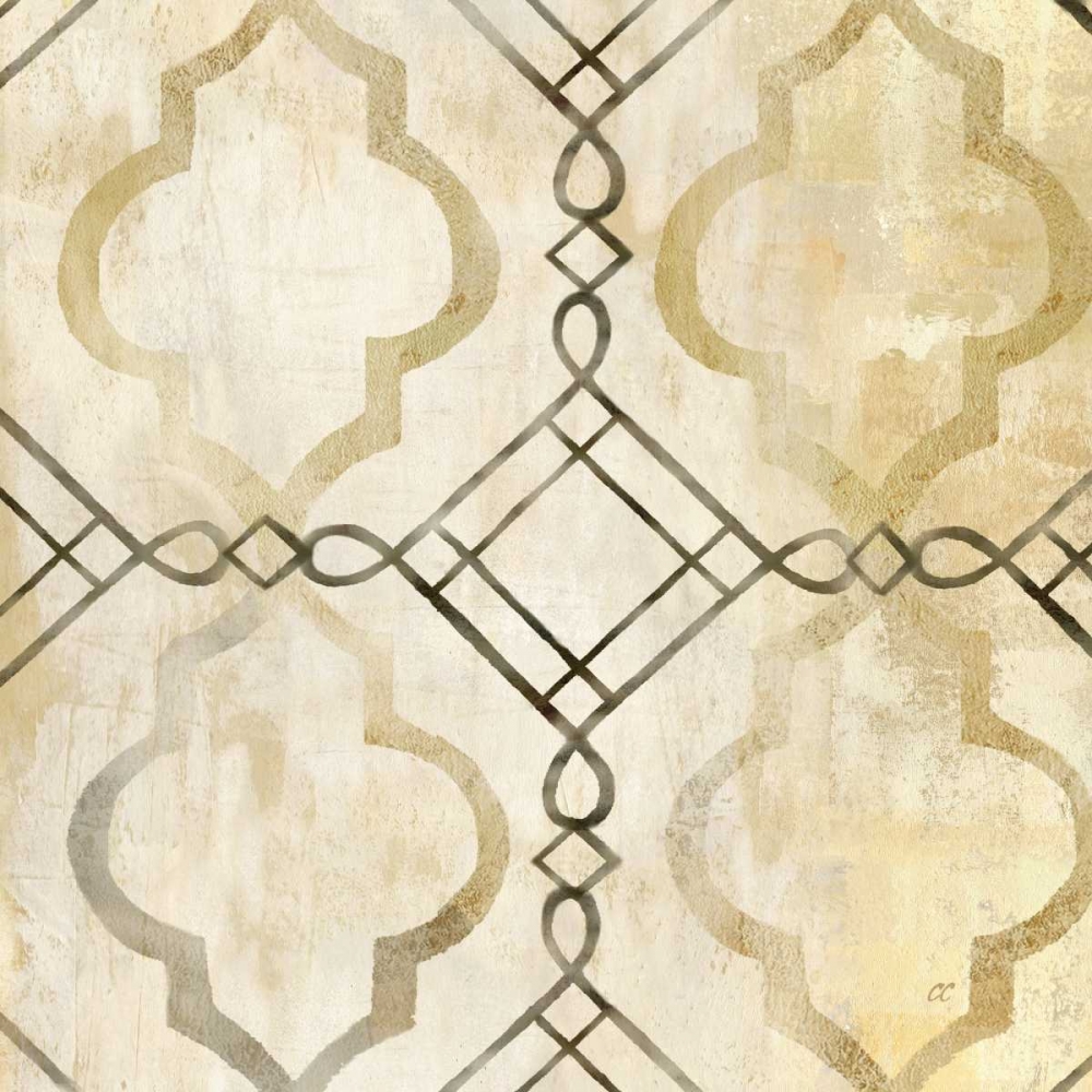 Abstract Waves Black-Gold Tiles I art print by Cynthia Coulter for $57.95 CAD