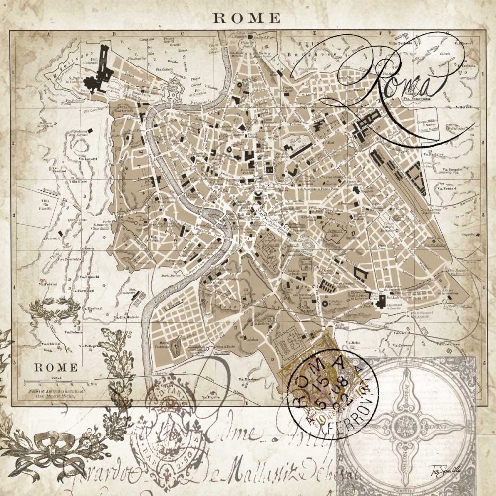 Euro Map II art print by Tre Sorelle Studios for $57.95 CAD