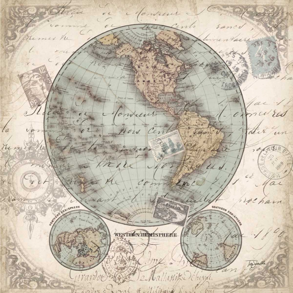 World Hemispheres II art print by Tre Sorelle Studios for $57.95 CAD