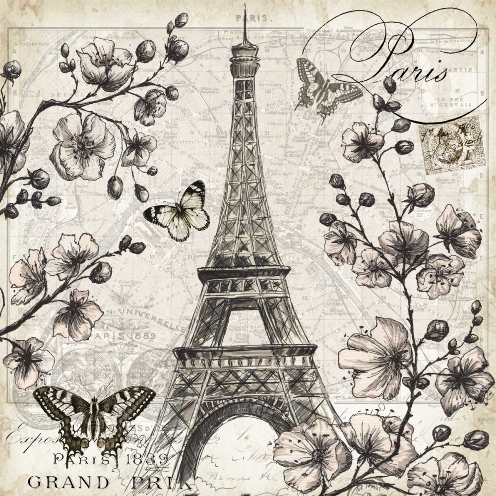 Paris in Bloom I art print by Tre Sorelle Studios for $57.95 CAD