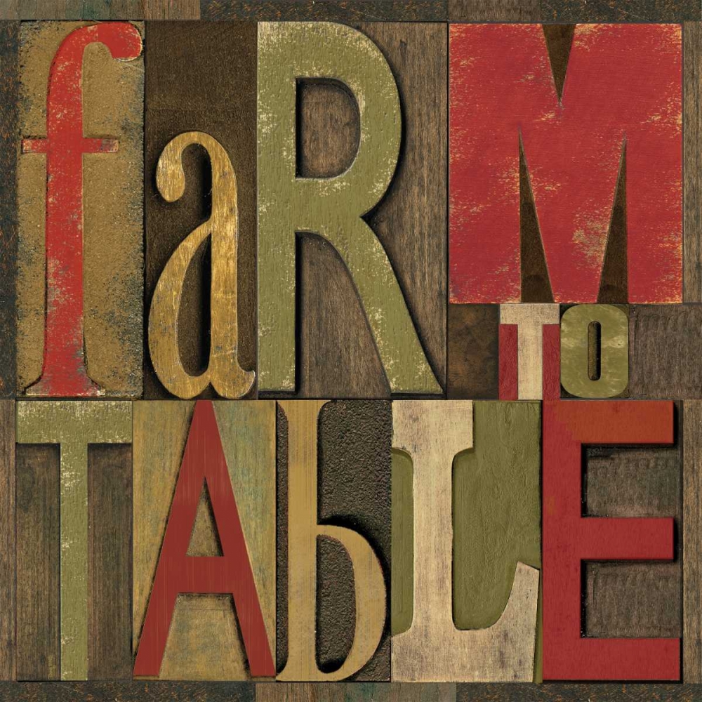 Printers Block Farm To Table I art print by Tara Reed for $57.95 CAD