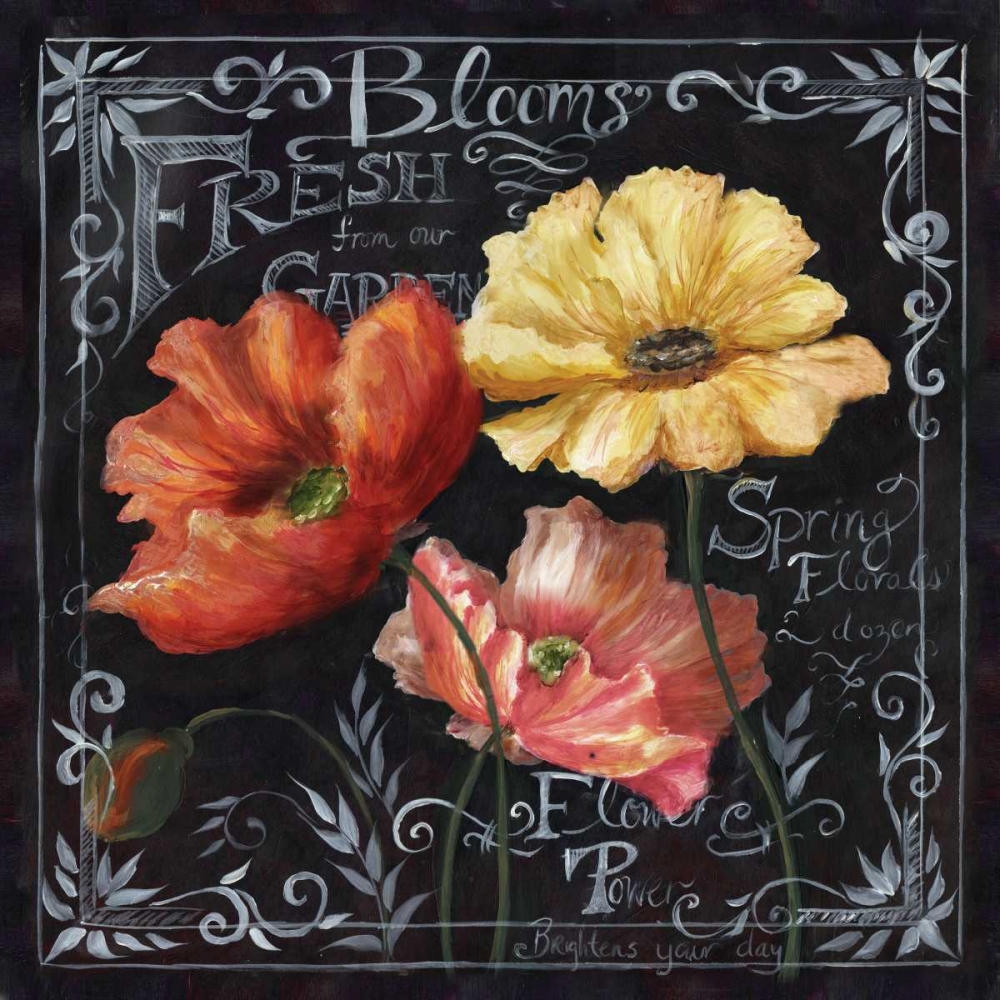 Flowers in Bloom Chalkboard II art print by Tre Sorelle Studios for $57.95 CAD