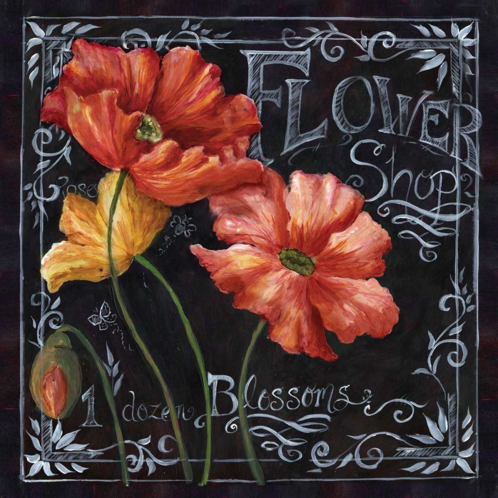 Flowers in Bloom Chalkboard I art print by Tre Sorelle Studios for $57.95 CAD