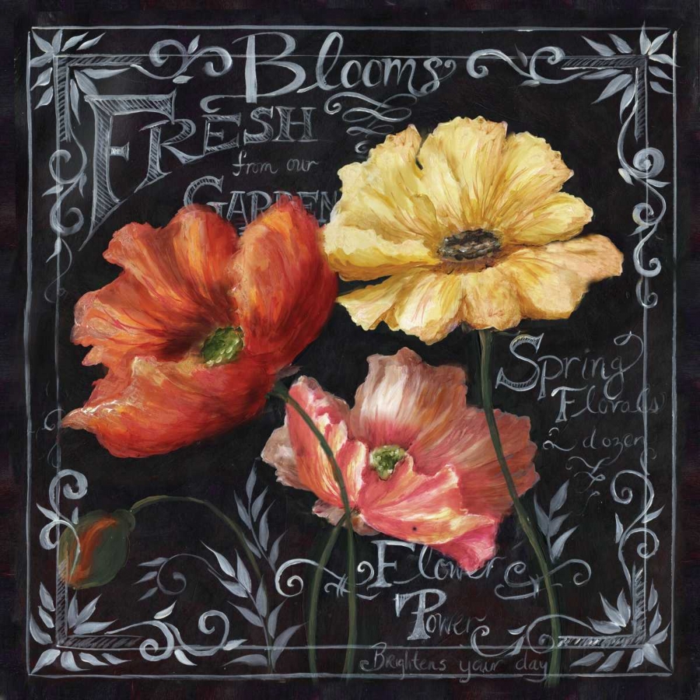 Flowers in Bloom Chalkboard II art print by Tre Sorelle Studios for $57.95 CAD
