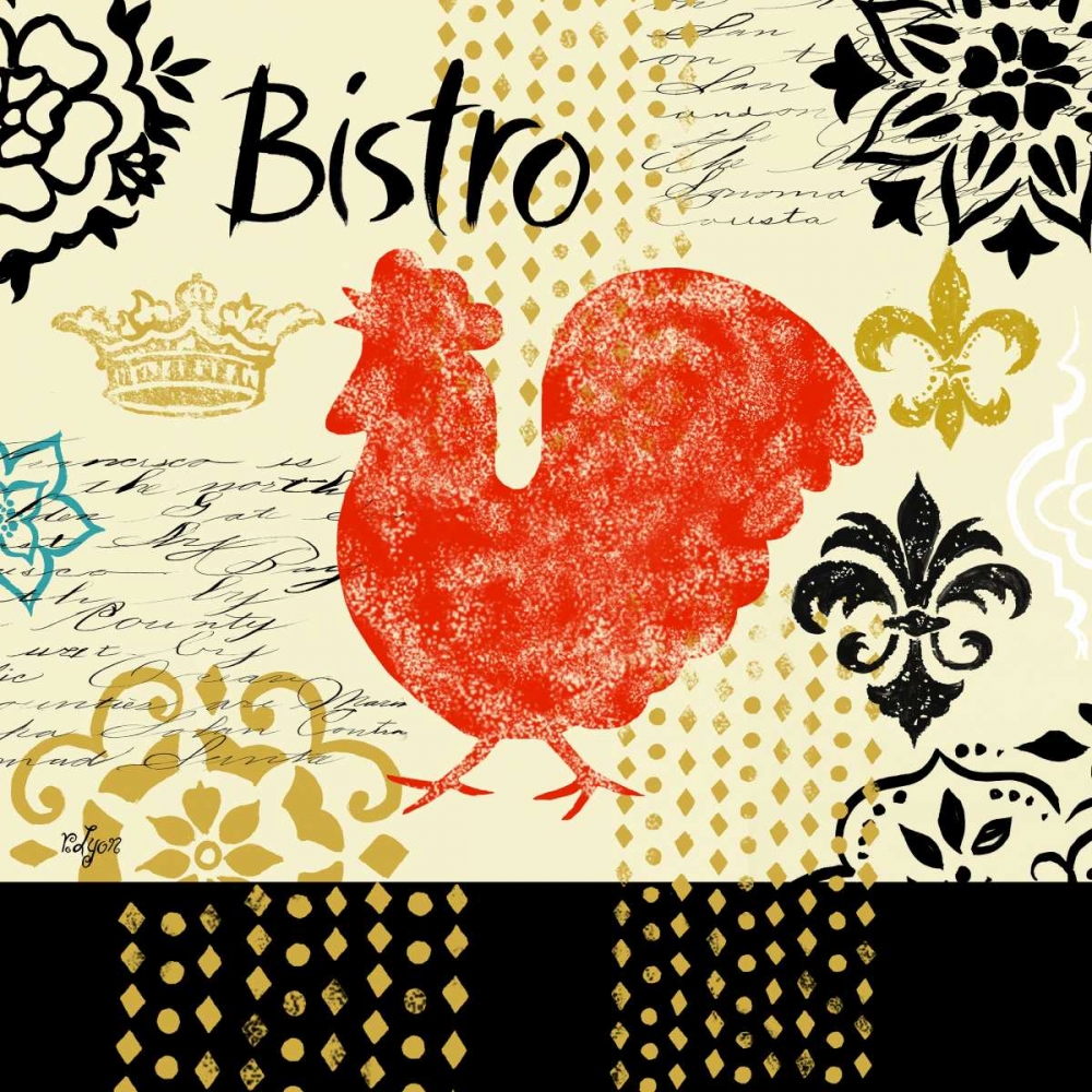 Fleur d Lis Rooster II art print by Rebecca Lyon for $57.95 CAD