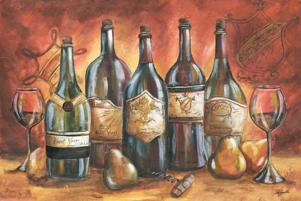 Red and Gold Wine Landscape art print by Tre Sorelle Studios for $57.95 CAD