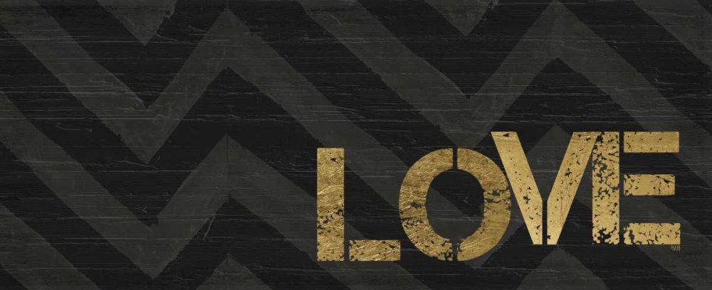 Chevron Sentiments Black and Gold Panel III art print by h.artworks for $57.95 CAD